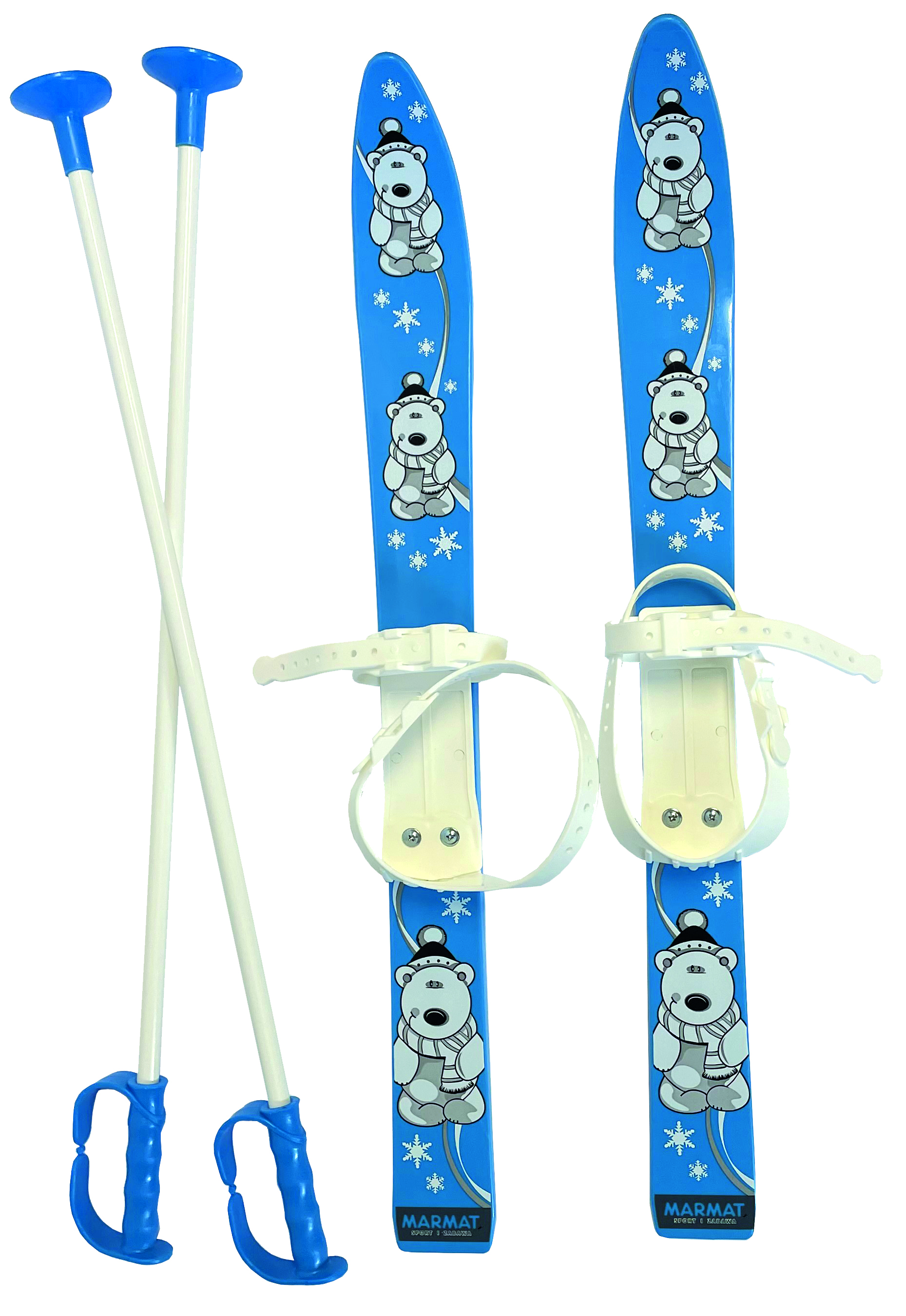 Ensemble ski de fond enfant Couleur: Bleu Grandeur: 70cm Comprend: Ski, Fixation pour bottes de neige, Bâtons